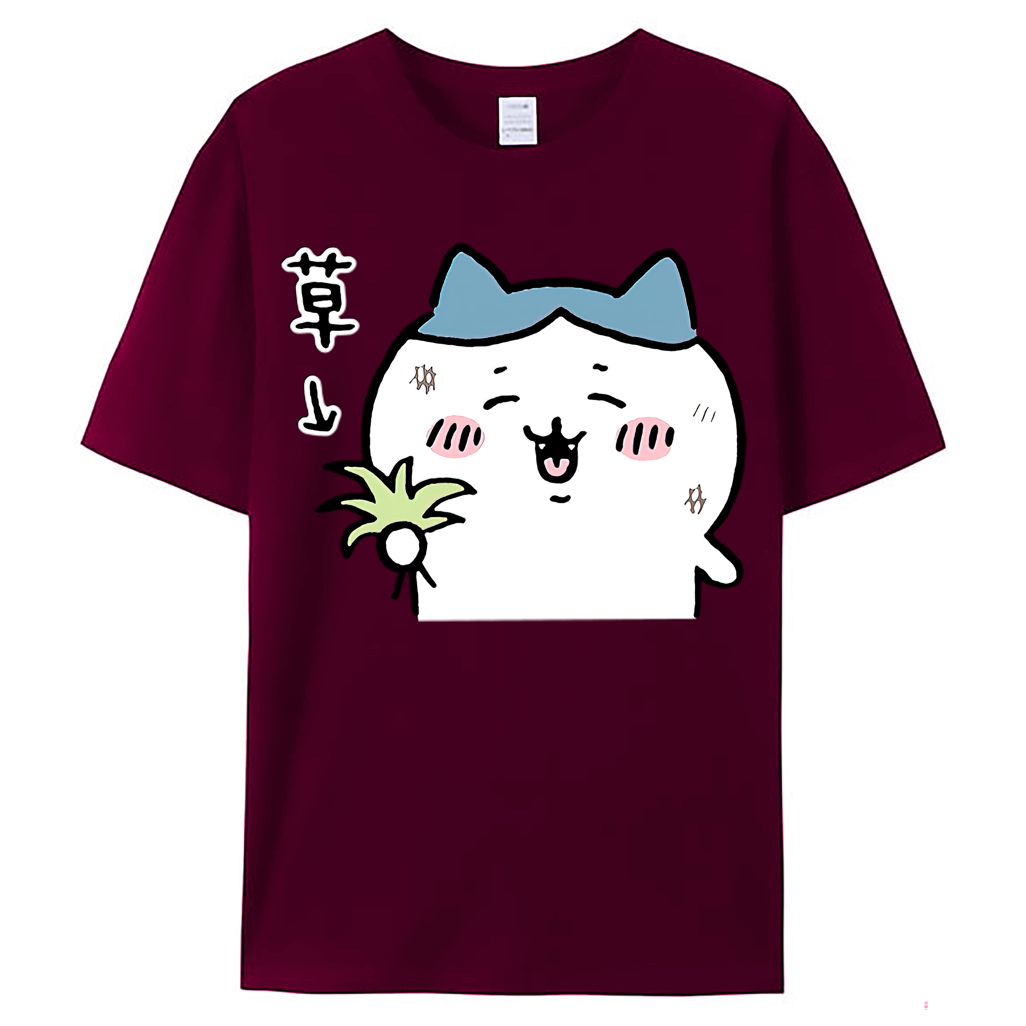（画像用） ちいかわ ハチワレ Chii-kawa hachiware レディースカジュアルプリントTシャツ（綿100％）